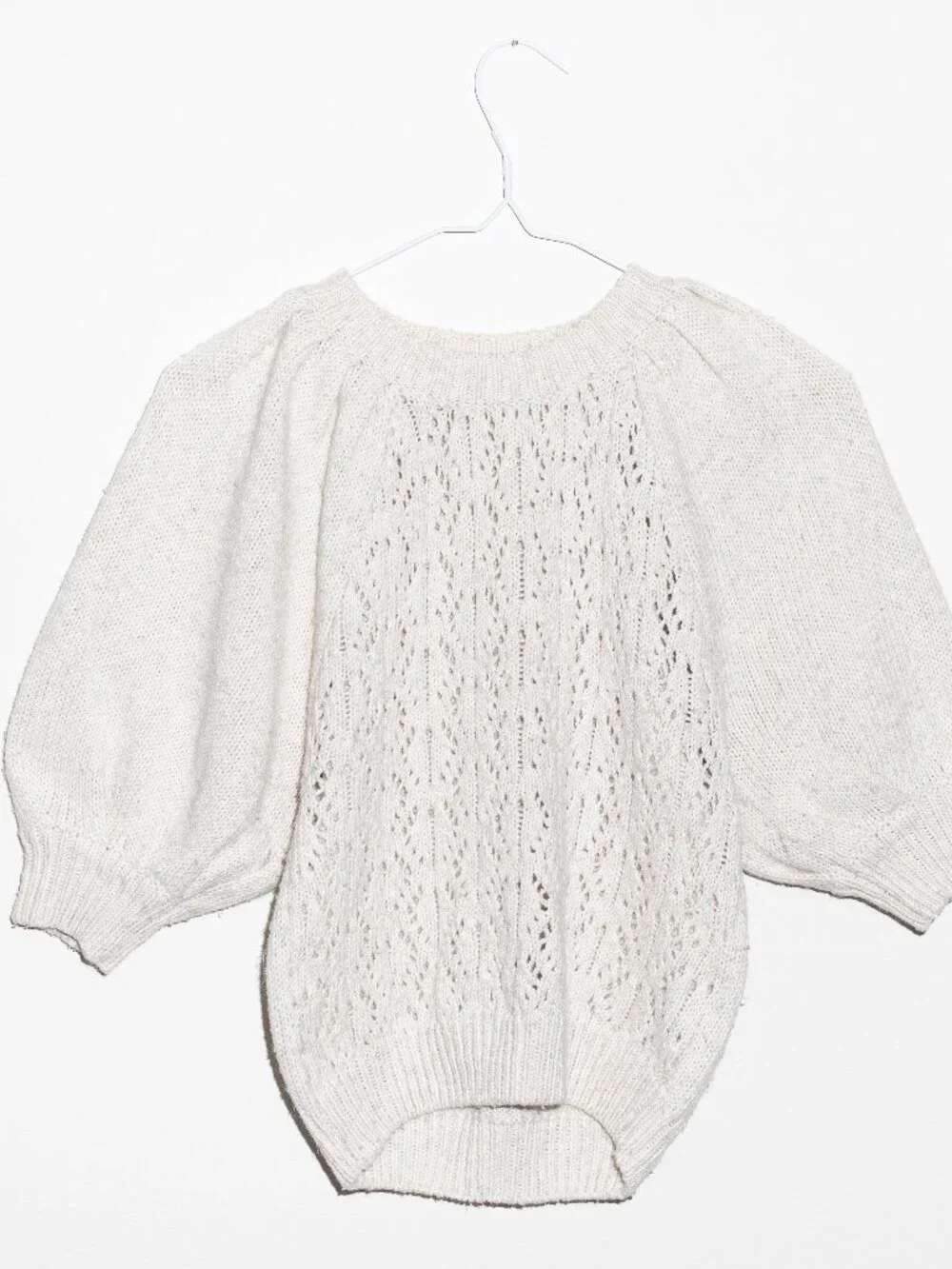 BB DAKOTA Steve Madden Come Here Soften Puff Sleeve Pointelle Knit Sweater
